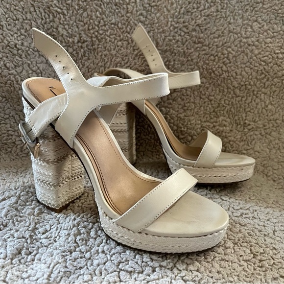 Aldo Cream White Strap Heels Joann - Picture 2 of 6